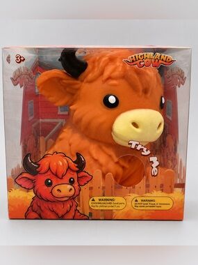 Highland Cow Squishy Toy Orange Cow Stress Relief Sensory Fidget Toy